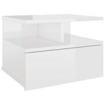 vidaXL Table de chevet flottante Blanc brillant 40x31x27 cm Aggloméré