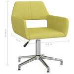vidaXL Chaises pivotantes à manger lot de 2 vert tissu