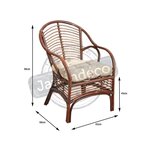 Fauteuil en rotin marron louis