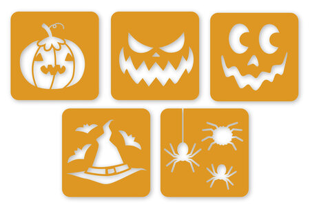 Pochoirs Halloween 15x15cm 5 pièces