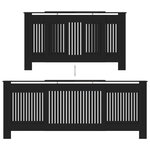 vidaXL Cache-radiateur MDF Noir 205 cm