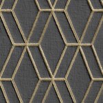 DUTCH WALLCOVERINGS Papier peint avec motif hexagonal Noir et doré