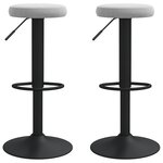 vidaXL Tabourets de bar lot de 2 gris clair velours