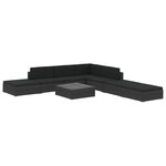 vidaXL Salon de jardin 8 Pièces avec coussins Résine tressée Noir
