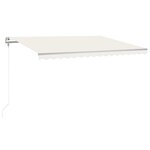 vidaXL Auvent automatique avec capteur de vent et LED 450x350 cm Crème
