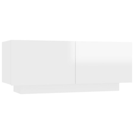 vidaXL Meuble TV Blanc brillant 100x35x40 cm Aggloméré