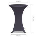 vidaXL Housse de table extensible 60 cm 2 Pièces Anthracite