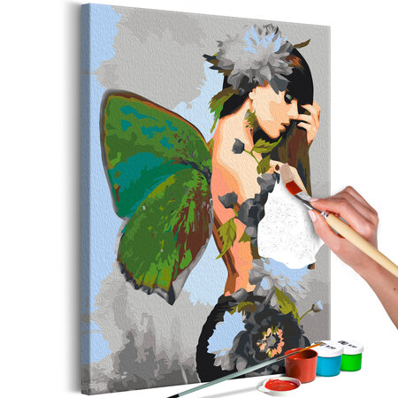 Tableau à peindre par soi-même - butterfly woman l x h en cm 40x60