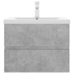 vidaXL Armoire d'évier avec lavabo intégré Gris béton Aggloméré