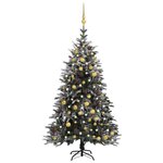 vidaXL Sapin de Noël artificiel LED et flocons de neige 180 cm PVC PE
