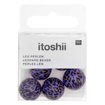 5 perles acid leo violet Ø 16 mm