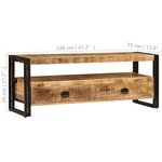 vidaXL Meuble TV 120x35x45 cm Bois solide de manguier