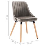 vidaXL Chaises à manger lot de 2 Gris clair Velours