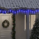 vidaXL Guirlande lumineuse à glaçons de Noël 100 Pièces Bleu Acrylique