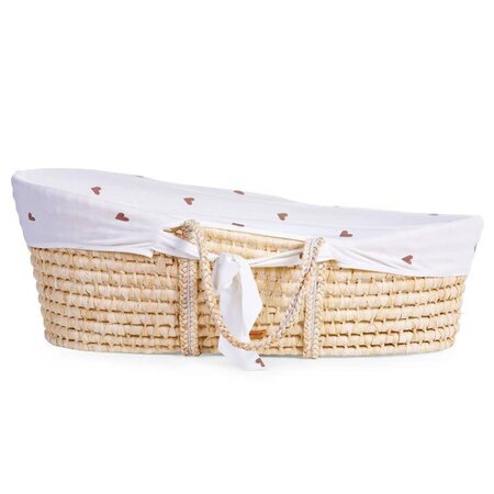 CHILDHOME Panier Moïse avec matelas et housse Naturel Cœurs