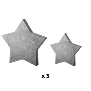 3 moules étoile pour béton créatif 11 cm
