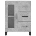 vidaXL Buffet haut Gris béton 69 5x34x180 cm Bois d'ingénierie