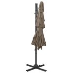 vidaXL Parasol à 4 niveaux avec mât en aluminium Taupe 250x250 cm