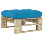 vidaXL Pouf palette de jardin vert bois de pin imprégné