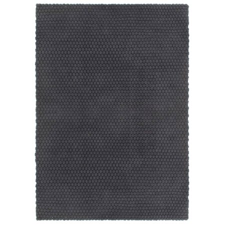 vidaXL Tapis rectangulaire Anthracite 80x160 cm Coton