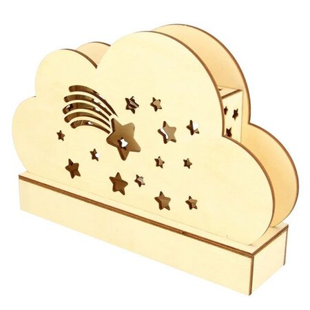 Lampe Led Étoile À Décorer - 25X13 7X5.5 Cm - Bois