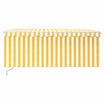 vidaXL Auvent manuel rétractable avec store 3x2 5 m Jaune et blanc