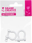 Fermoirs en métal Blanc (idéal pour Paracord) 2 pièces 3cm