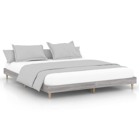 vidaXL Cadre de lit sonoma gris 150x200 cm bois d'ingénierie