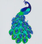 Kit sticker broderie diamant 9x9cm Paon