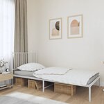vidaXL Cadre de lit métal avec tête de lit blanc 100x200 cm