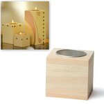 Bougeoir cubique en Bois