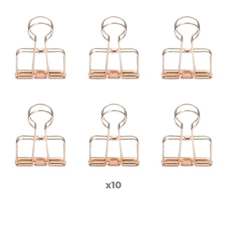 60 pinces double-clip cuivrées