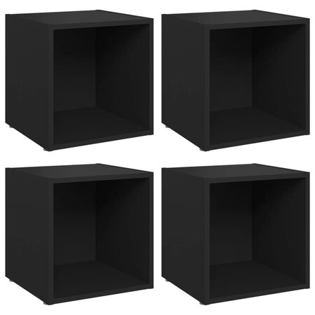 vidaXL Meubles TV 4 Pièces Noir 37x35x37 cm Aggloméré