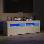 vidaXL Meuble TV avec lumières LED blanc brillant 120x35x40 cm
