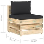 vidaXL Canapé de jardin 4 places avec coussins bois imprégné de vert