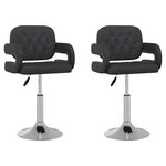 vidaXL Chaises pivotantes à manger lot de 2 noir similicuir