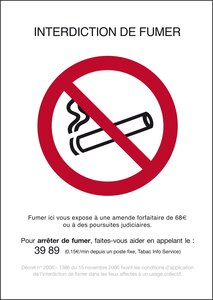 Autocollant vinyl - interdiction interdit de fumer rectangle - l.148 x h.210 mm uttscheid x 1
