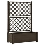 vidaXL Jardinière avec treillis 100x43x142 cm PP Moka
