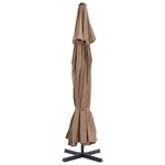 vidaXL Parasol avec base portable Taupe