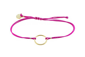 Bracelet cordon et anneau Rose