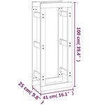 vidaXL Support pour bois de chauffage 41x25x100 cm Bois de pin massif