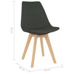 vidaXL Chaises à manger lot de 4 gris foncé tissu