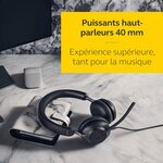 Jabra evolve2 65 casque pc sans fil - casque audio anti-bruit certifié microsoft teams avec batterie longue durée - adaptateur b