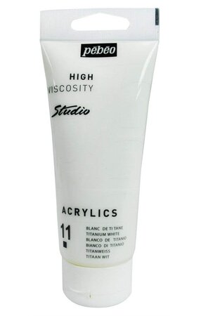 Peinture studio acrylique tube blanc de titane 100 ml pébéo
