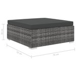 vidaXL Salon de jardin 5 Pièces avec coussins Résine tressée Gris