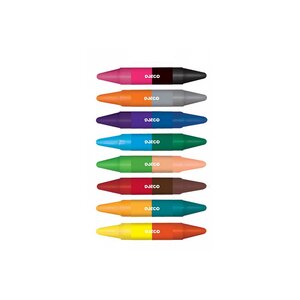 8 crayons cire double cotes