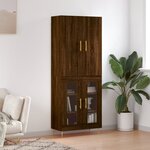 vidaXL Buffet haut Chêne marron 69 5x34x180 cm Bois d'ingénierie