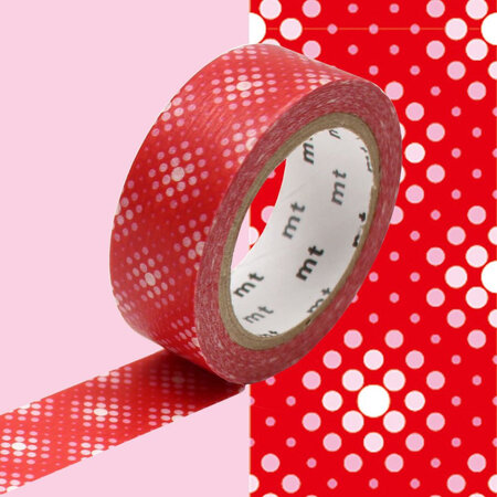 MT 1P Motif nuée points fond rouge / fade dot