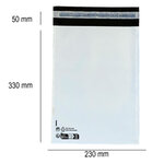 Lot 10 enveloppes plastiques ECO n°2 - 60microns - 330x230mm