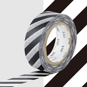 Masking tape à rayures - Noir - 1 5 cm x 7 m